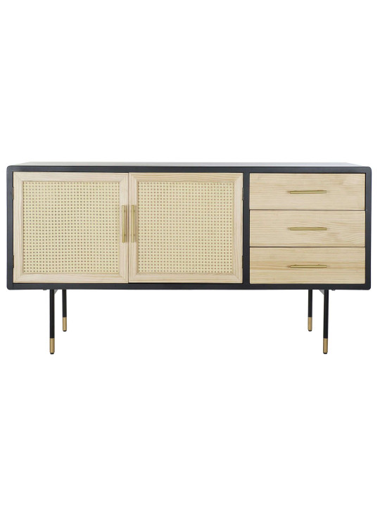 Buffet Abby bois noir et cannage en rotin Buffet Abby bois noir et cannage en rotin