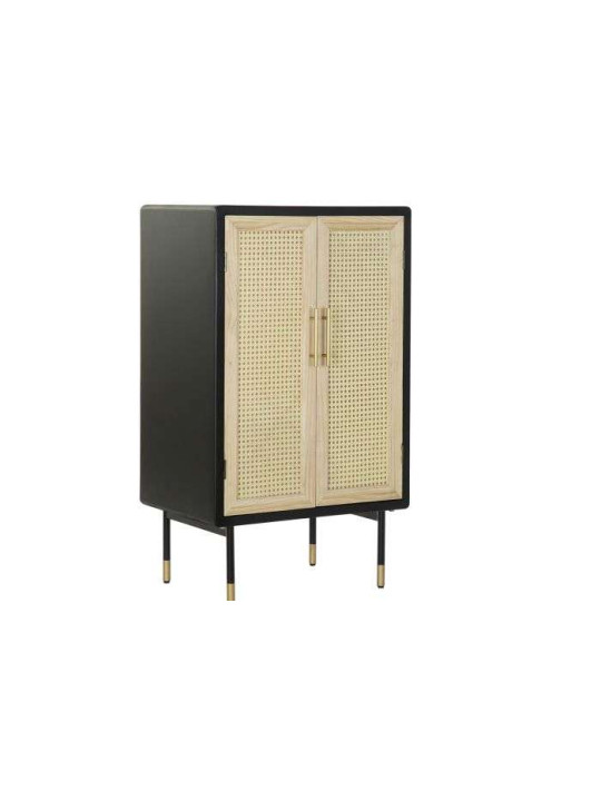Armoire Abby bois noir et cannage en rotin Armoire Abby bois noir et cannage en rotin