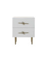 Table de chevet Anafi en bois de manguier blanc Table de chevet Anafi en bois de manguier blanc
