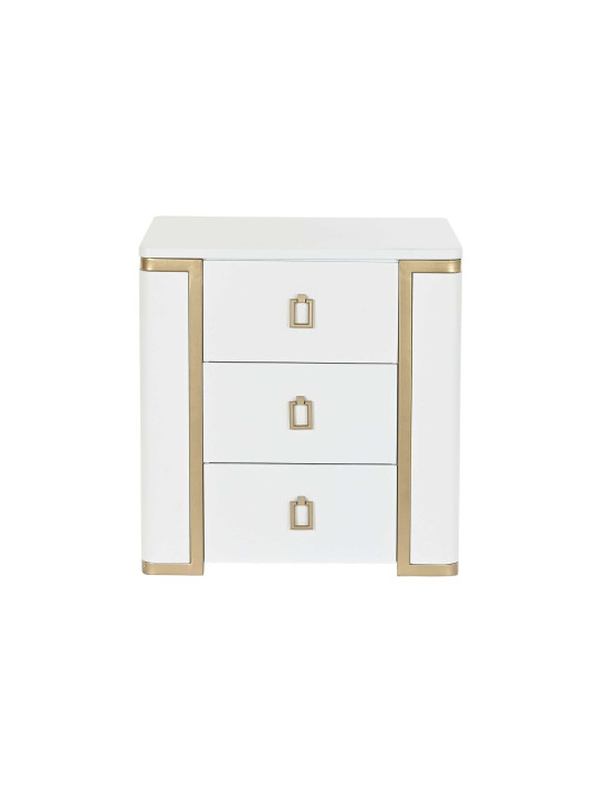 Table de chevet Naxos en bois blanc