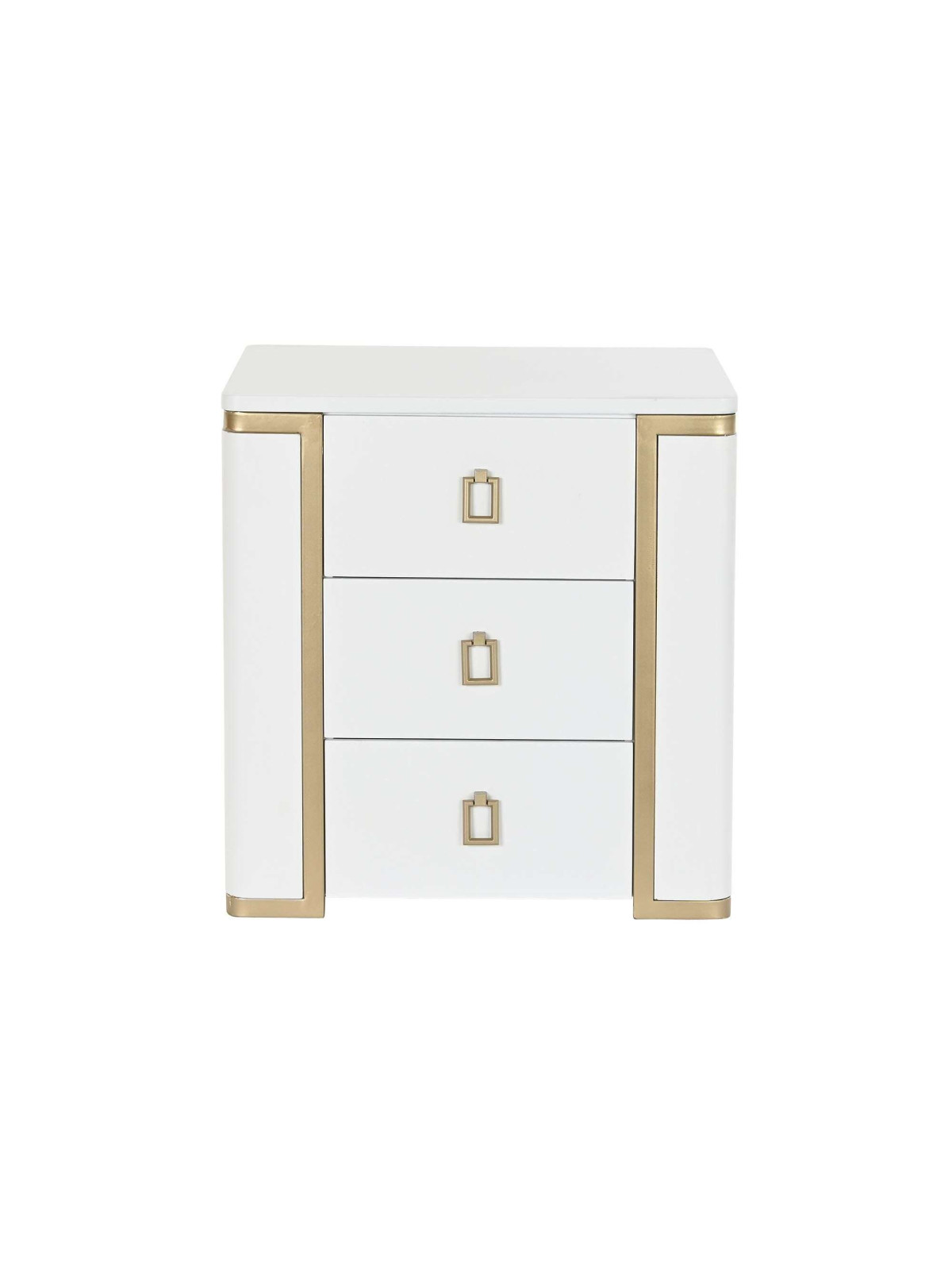 Table de chevet Naxos en bois blanc
