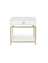 Table de chevet blanche contemporaine Naxos