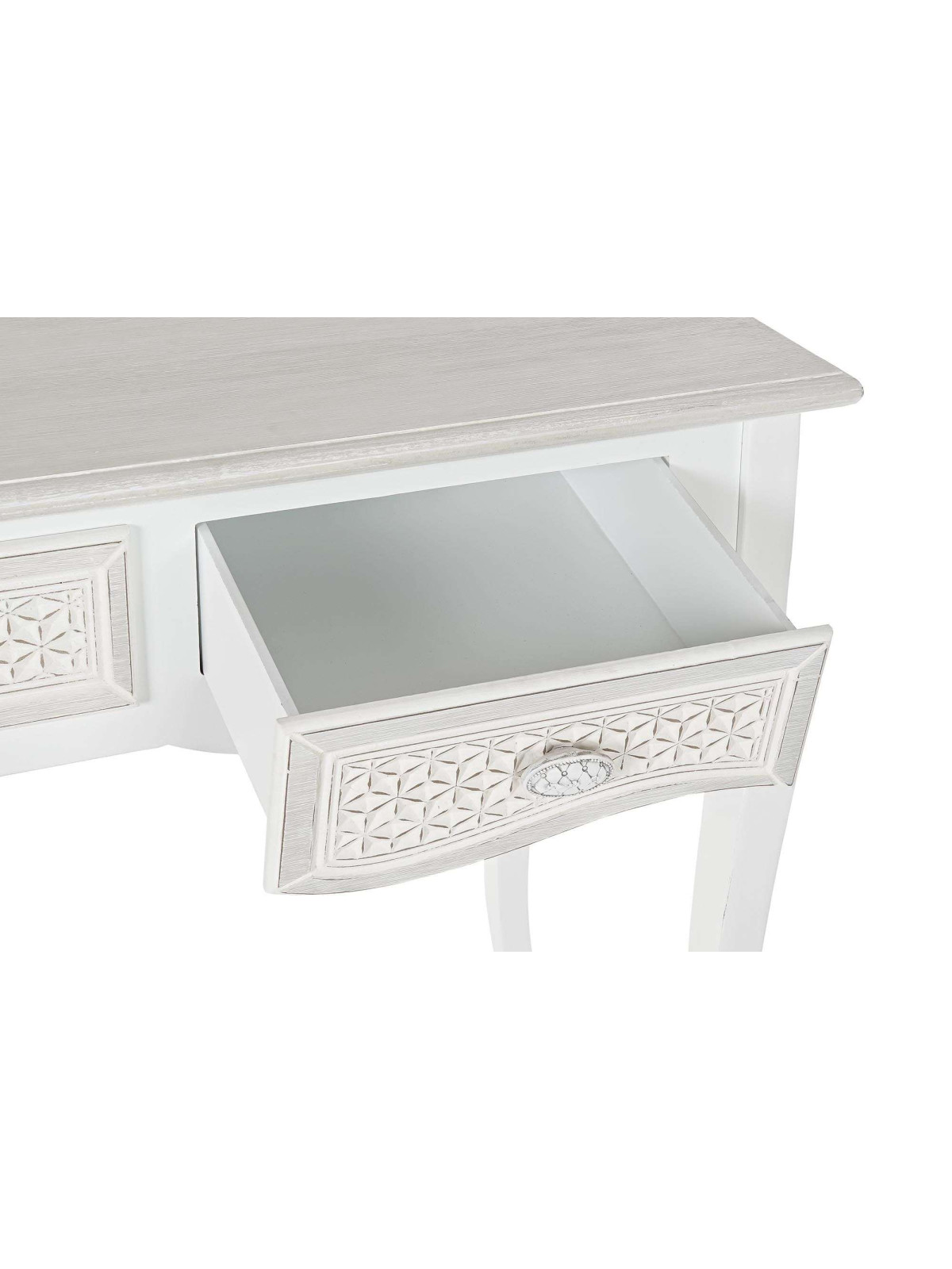 Console 3 tiroirs blanche Cheverny