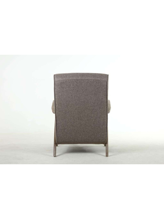 Fauteuil en bois et tissu gris