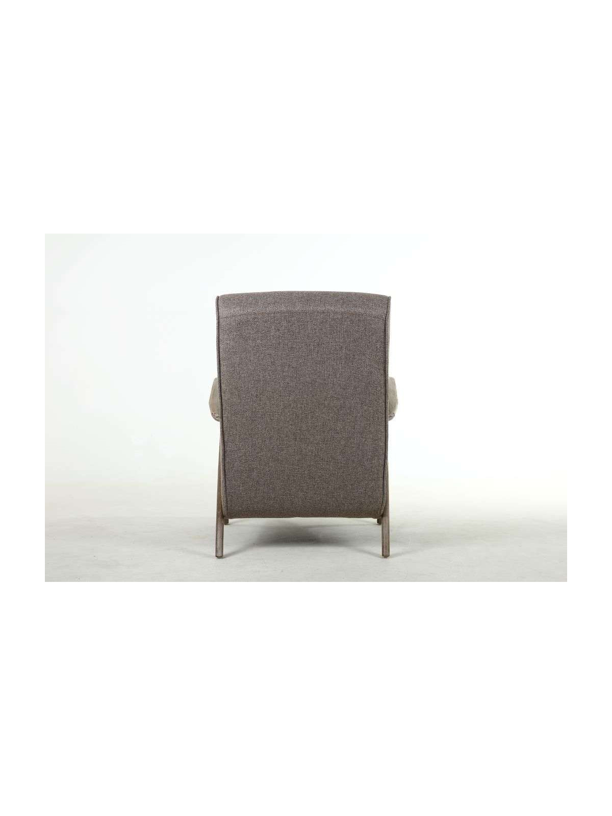 Fauteuil en bois et tissu gris