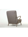 Fauteuil en bois et tissu gris