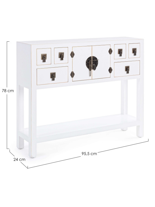 Console 2 portes 6 tiroirs Pechino Console 2 portes 6 tiroirs Pechino