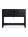 Console 2 portes 6 tiroirs Pechino noire Console 2 portes 6 tiroirs Pechino noire