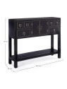 Console 2 portes 6 tiroirs Pechino noire Console 2 portes 6 tiroirs Pechino noire