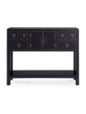Console 2 portes 6 tiroirs Pechino noire Console 2 portes 6 tiroirs Pechino noire
