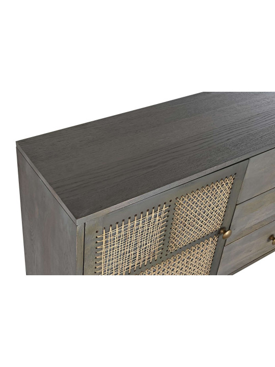 Buffet en bois gris et métal doré Buffet en bois gris et métal doré