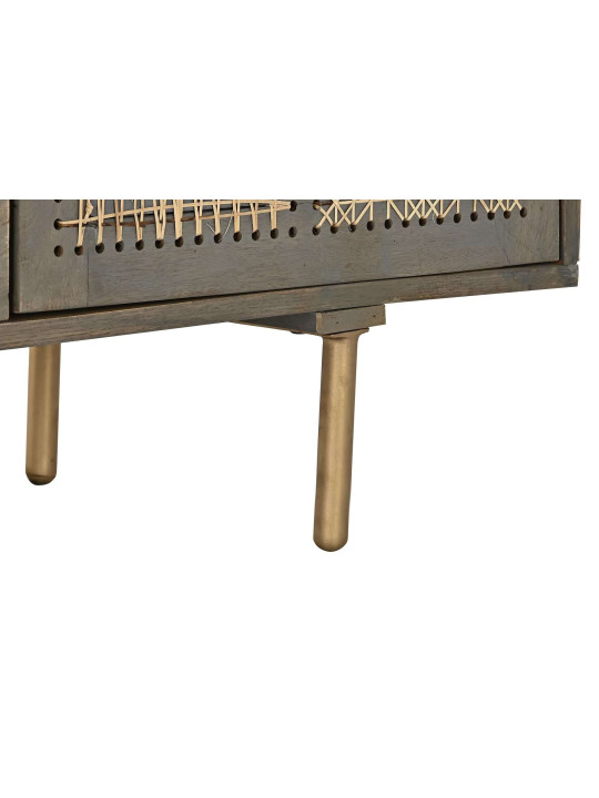 Buffet en bois gris et métal doré Buffet en bois gris et métal doré