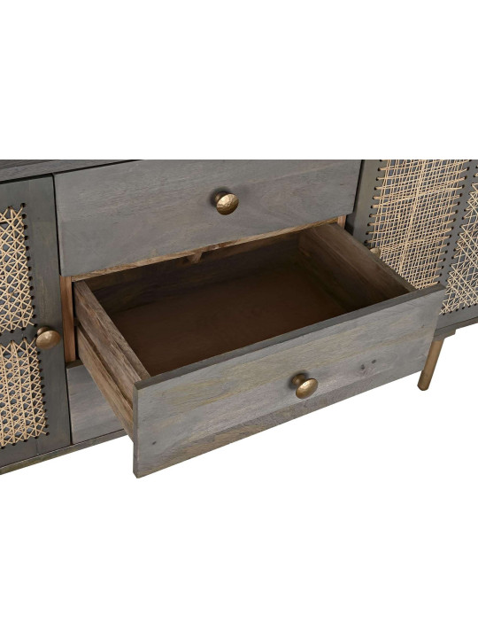 Buffet en bois gris et métal doré Buffet en bois gris et métal doré