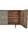 Buffet en bois gris et métal doré Buffet en bois gris et métal doré
