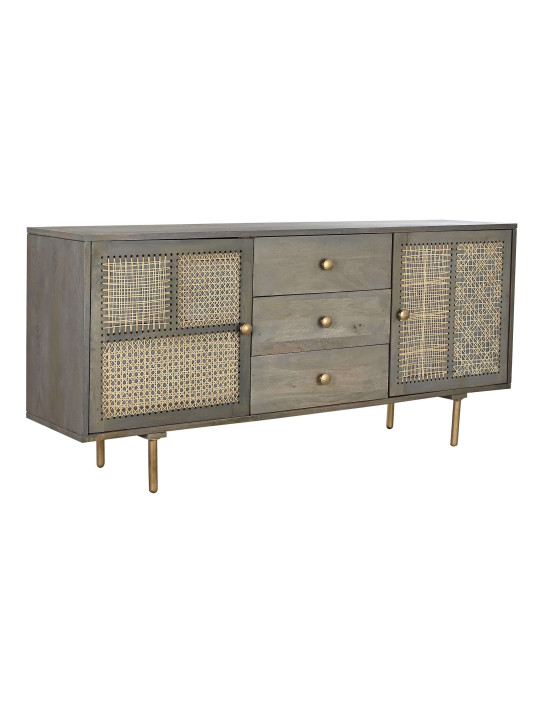 Buffet en bois gris et métal doré Buffet en bois gris et métal doré