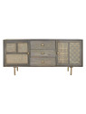 Buffet en bois gris et métal doré Buffet en bois gris et métal doré
