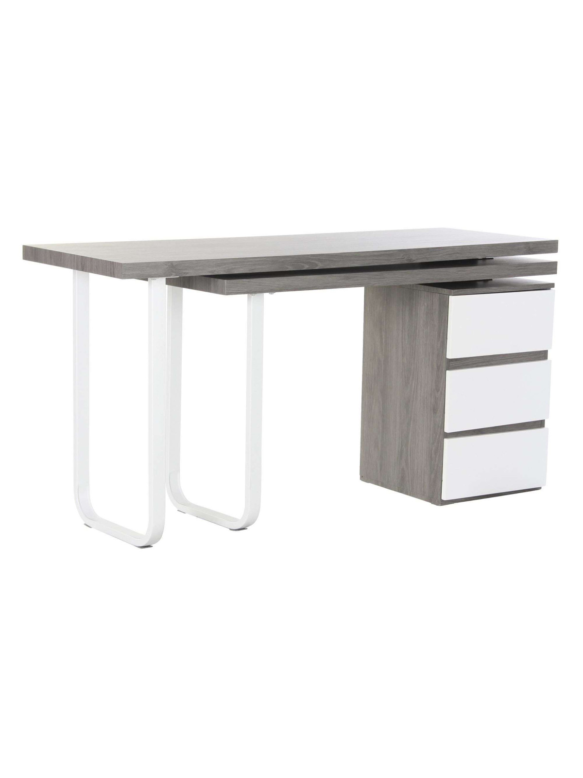 Bureau en bois gris et blanc