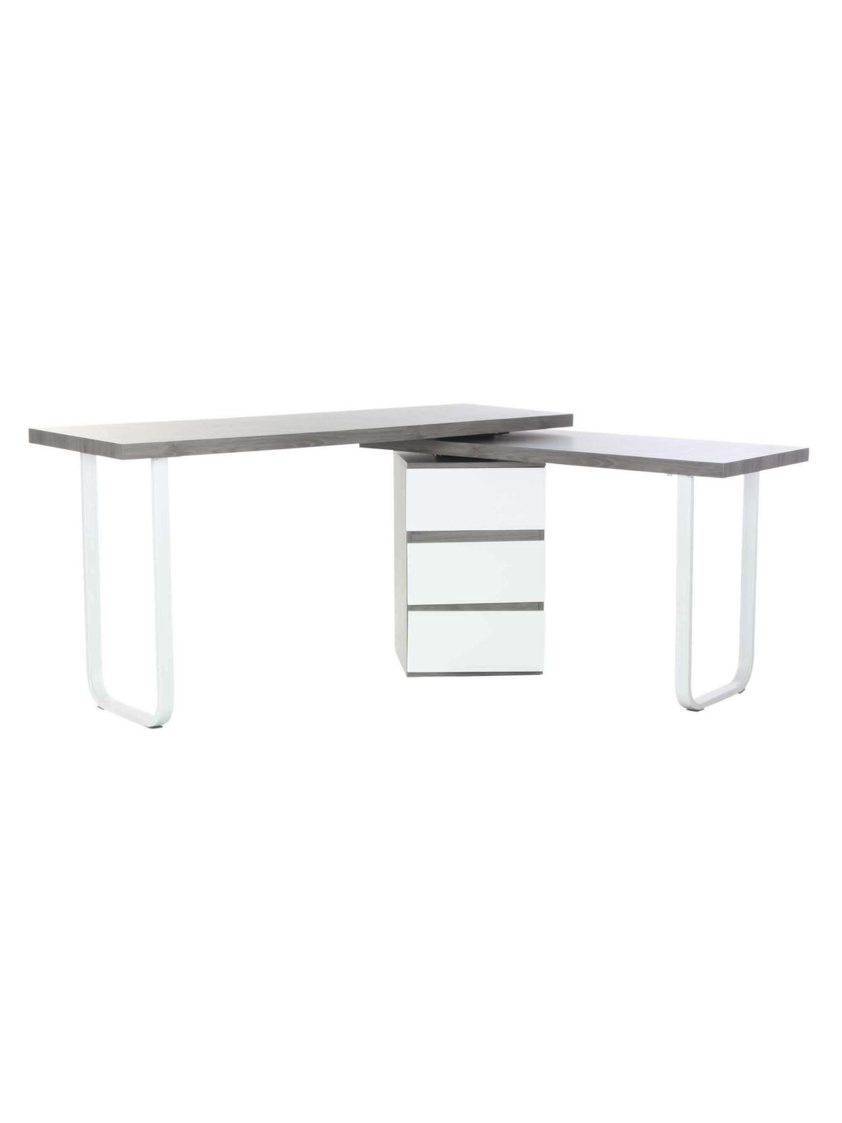 Bureau en bois gris et blanc