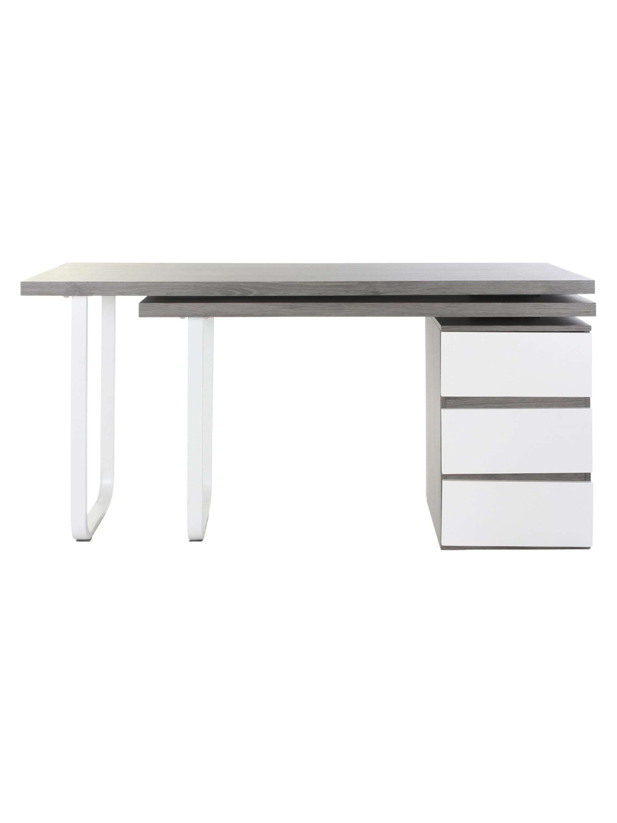 Bureau en bois gris et blanc