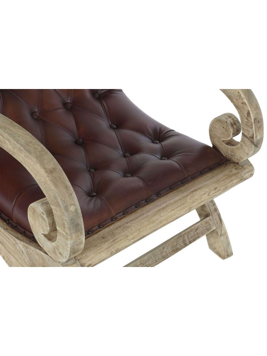 Fauteuil en cuir et bois Evolène Fauteuil en cuir et bois Evolène