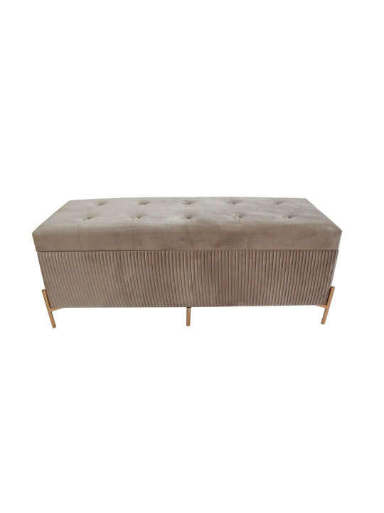 Banquette contemporaine en velours beige Banquette contemporaine en velours beige