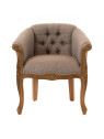 Fauteuil crapaud gris en bois d'acajou Amadeus