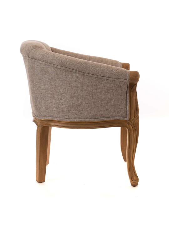 Fauteuil crapaud gris en bois d'acajou Amadeus