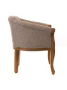 Fauteuil crapaud gris en bois d'acajou Amadeus