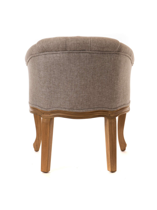 Fauteuil crapaud gris en bois d'acajou Amadeus