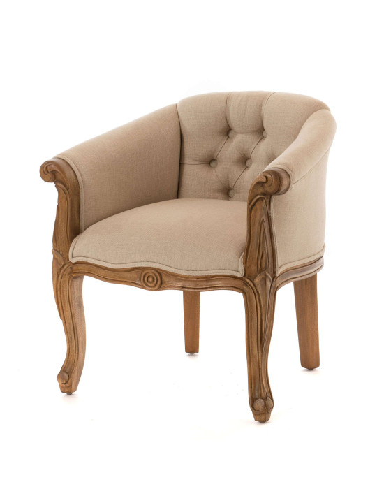 Fauteuil crapaud gris en bois d'acajou Amadeus Fauteuil crapaud gris en bois d'acajou Amadeus