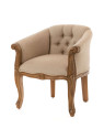 Fauteuil crapaud gris en bois d'acajou Amadeus Fauteuil crapaud gris en bois d'acajou Amadeus
