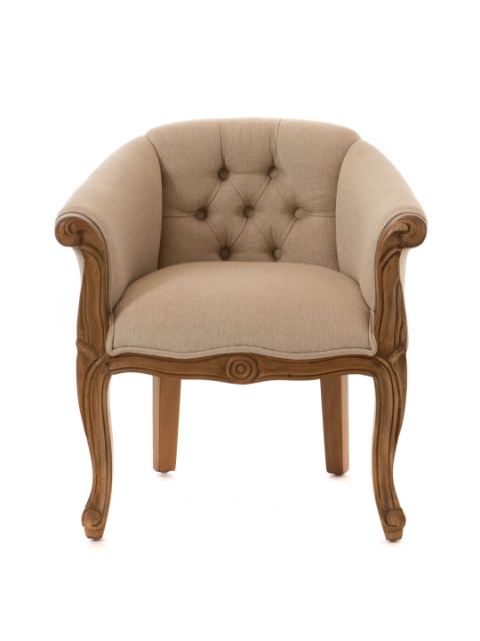 Fauteuil crapaud gris en bois d'acajou Amadeus Fauteuil crapaud gris en bois d'acajou Amadeus