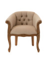 Fauteuil crapaud gris en bois d'acajou Amadeus Fauteuil crapaud gris en bois d'acajou Amadeus