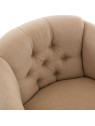 Fauteuil crapaud gris en bois d'acajou Amadeus Fauteuil crapaud gris en bois d'acajou Amadeus