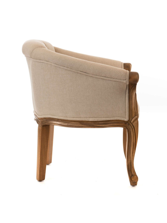 Fauteuil crapaud gris en bois d'acajou Amadeus Fauteuil crapaud gris en bois d'acajou Amadeus