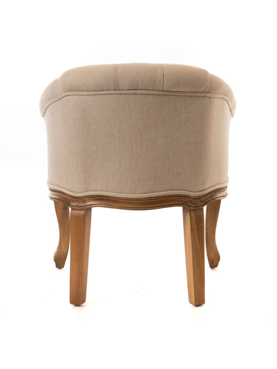 Fauteuil crapaud gris en bois d'acajou Amadeus Fauteuil crapaud gris en bois d'acajou Amadeus
