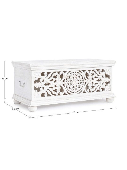 Banc-coffre Alinta blanc contemporain - 33148