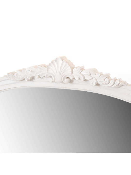 Miroir blanc Resia en bois de bayur