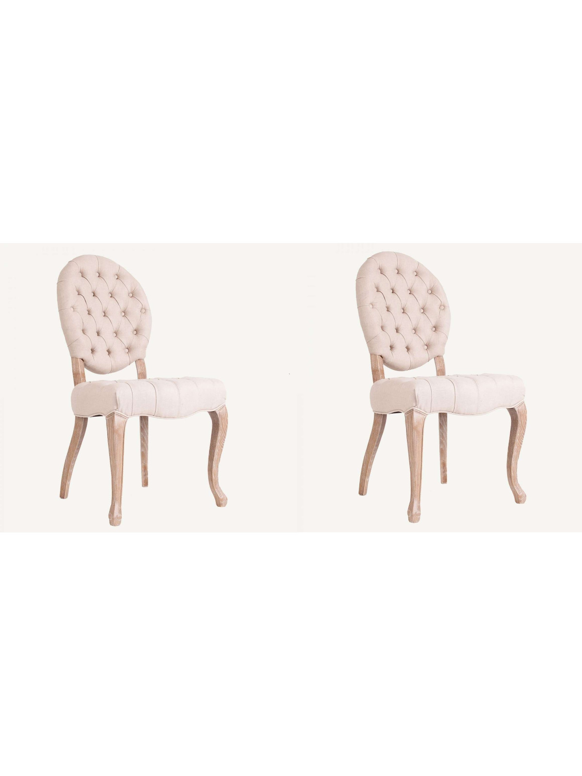 Chaise capitonnée lin galbée