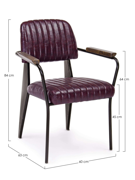 Lot de 2 chaises Nelly bordeaux