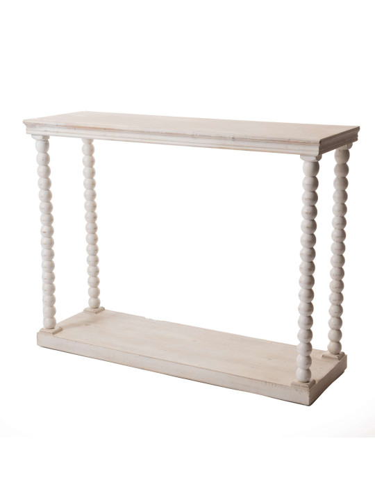 Console en bois blanc cérusé  Perla