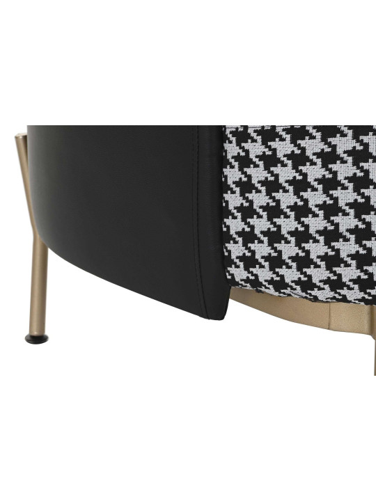 Fauteuil pied de poule et métal doré Fauteuil pied de poule et métal doré