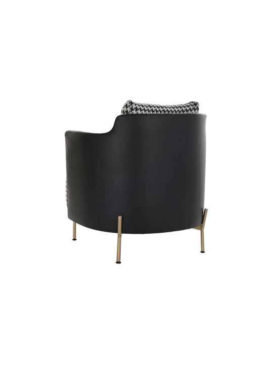Fauteuil pied de poule et métal doré Fauteuil pied de poule et métal doré