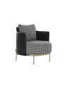 Fauteuil pied de poule et métal doré Fauteuil pied de poule et métal doré