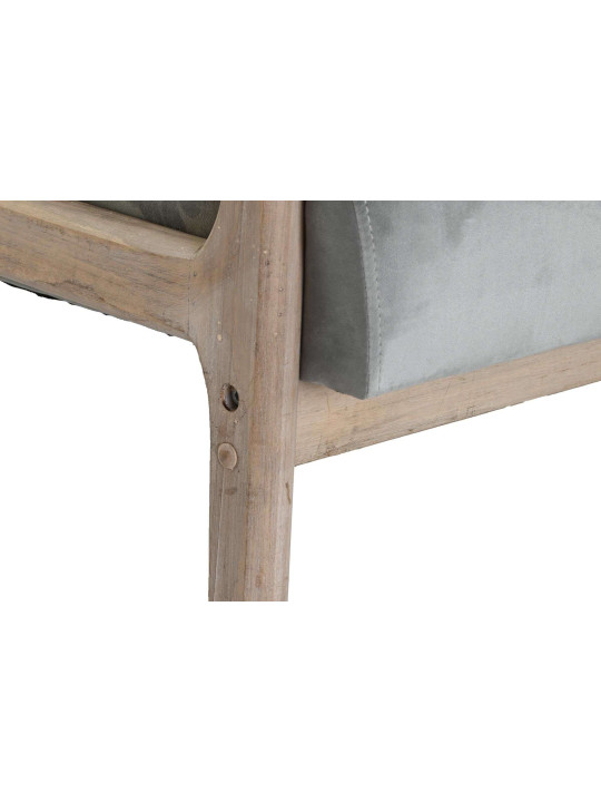 Canapé 2 places en bois d'acacia et lin gris clair Canapé 2 places en bois d'acacia et lin gris clair