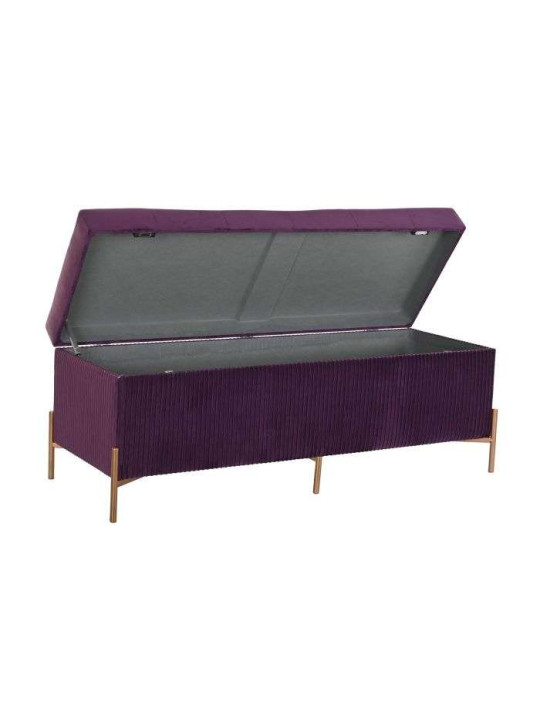 Banquette contemporaine en velours violet