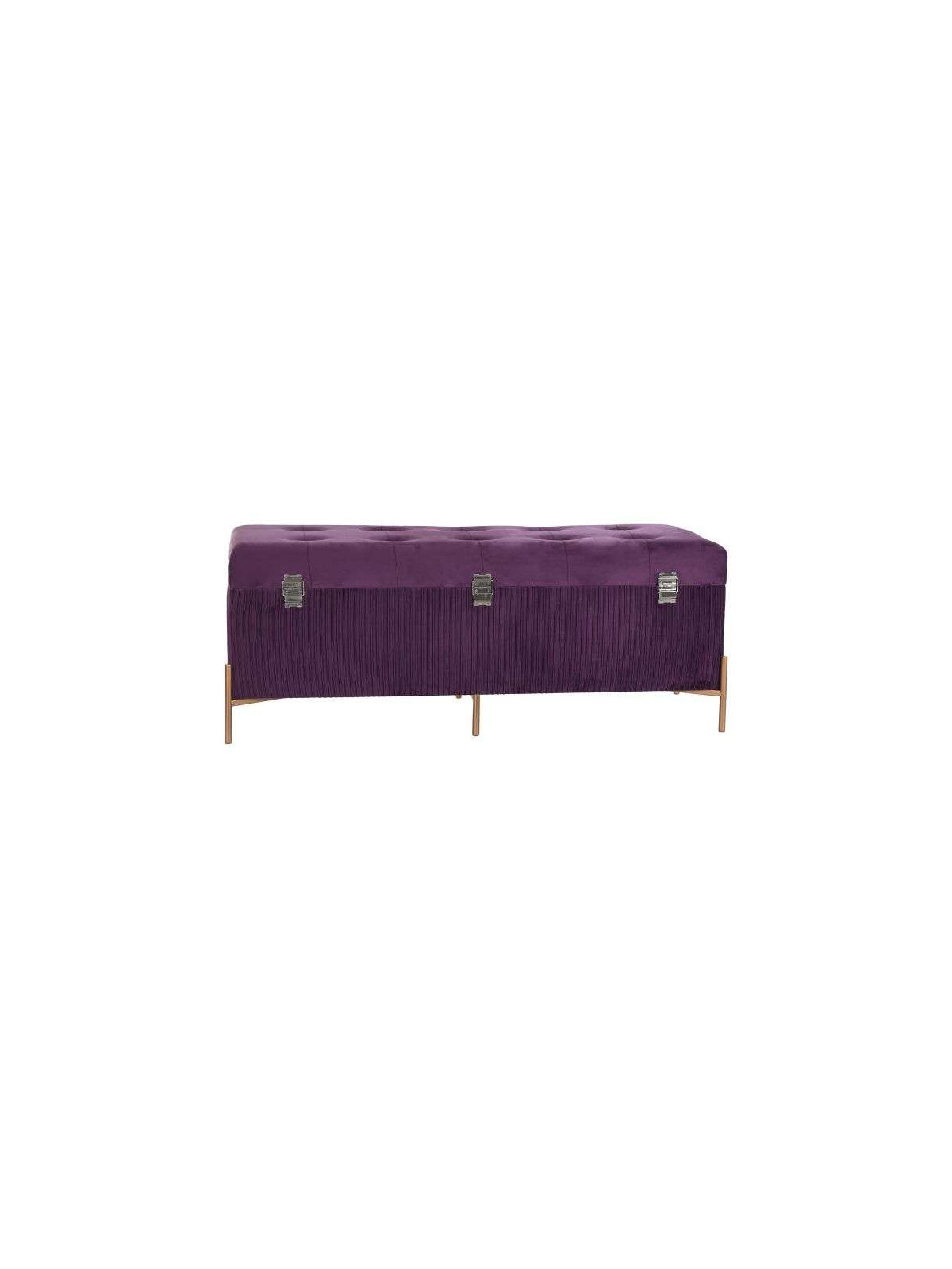 Banquette contemporaine en velours violet