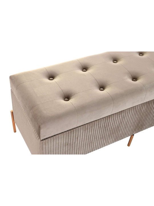 Banquette contemporaine en velours beige Banquette contemporaine en velours beige
