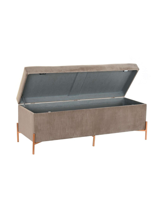 Banquette contemporaine en velours beige Banquette contemporaine en velours beige