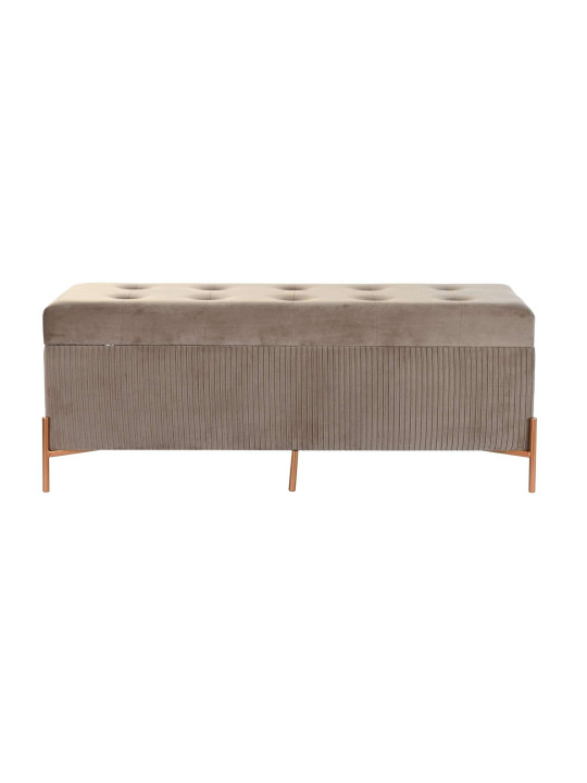 Banquette contemporaine en velours beige Banquette contemporaine en velours beige